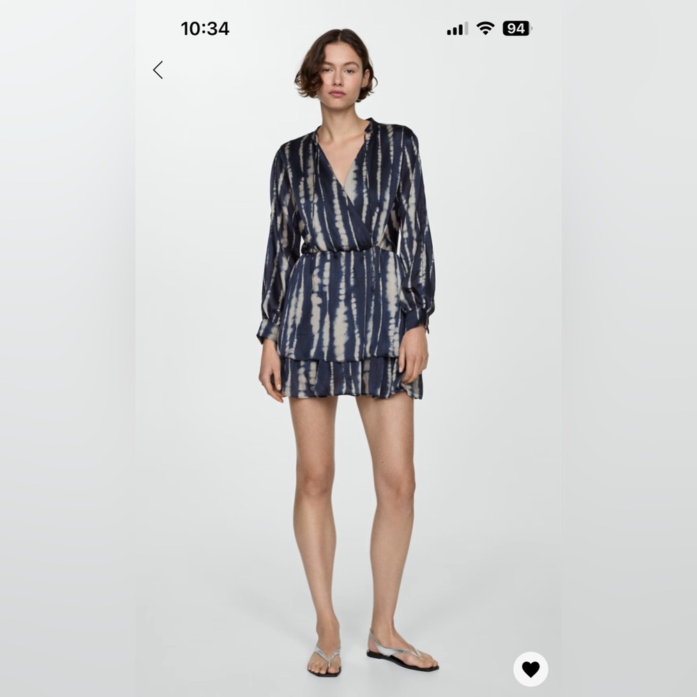 NWOT Mango Printed satin dress